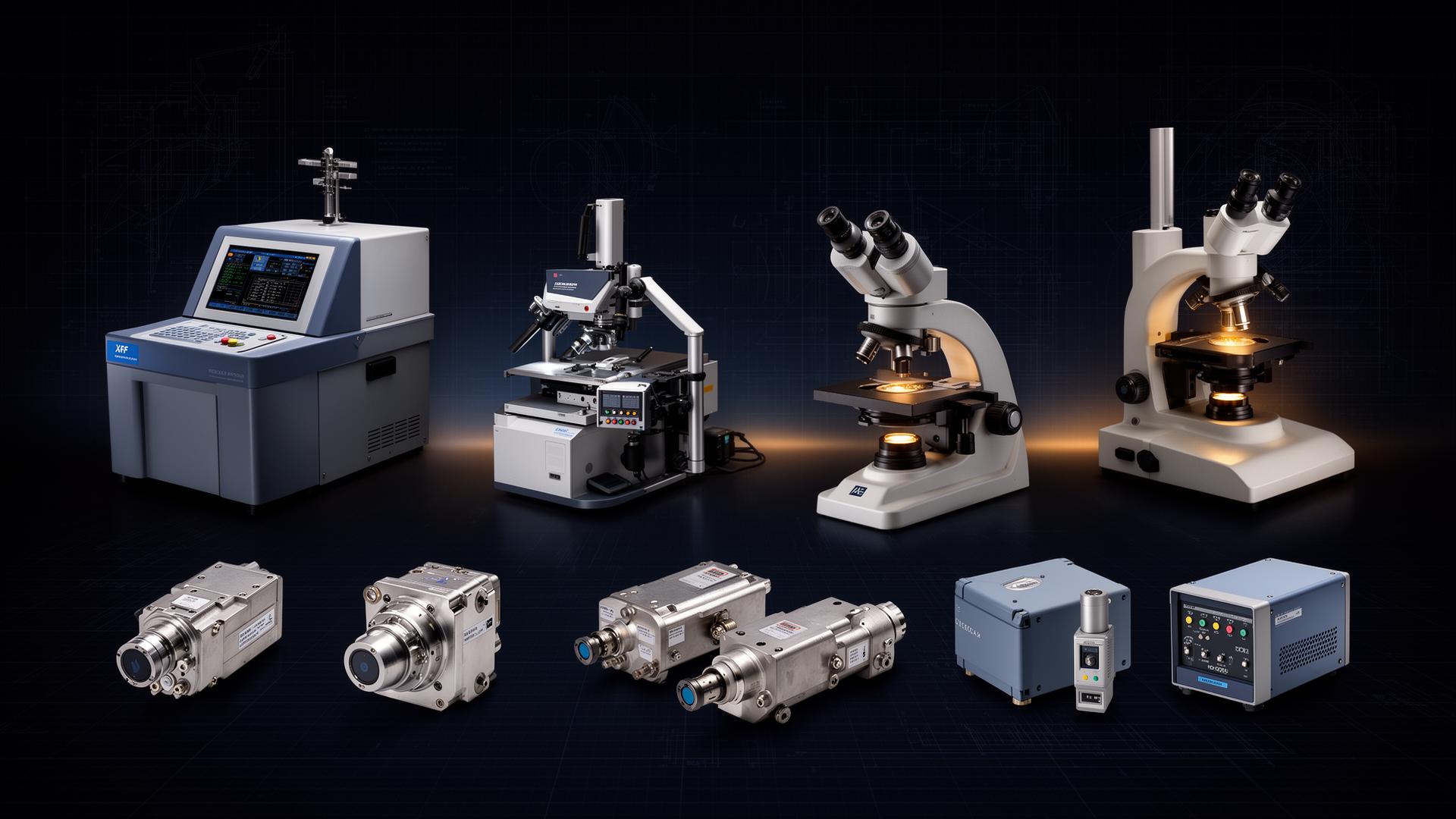 Overview of industries BECORP supplies — XRF analyzers, X-ray systems, microscopes, detectors, and laboratory instruments